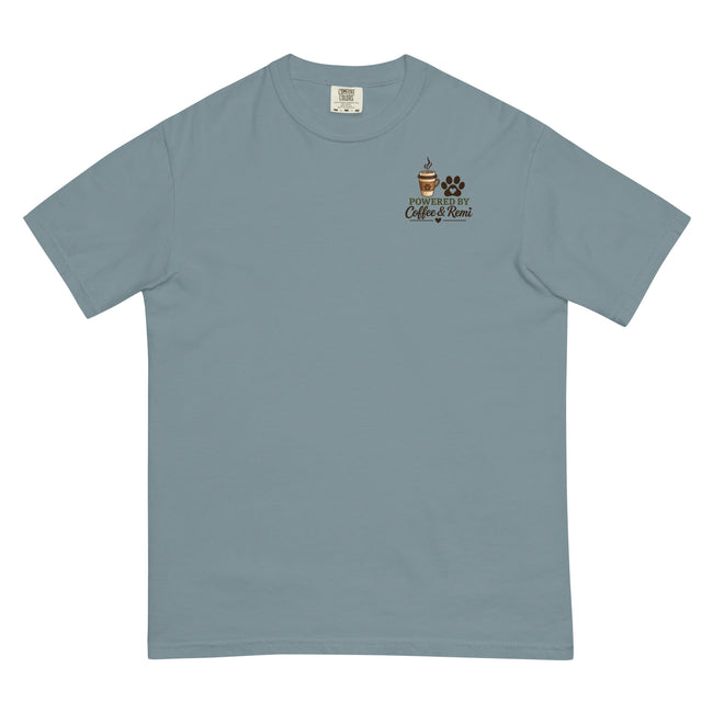 Powered by Coffee & Remi — Unisex Heavyweight T-Shirt | The Remi Collection