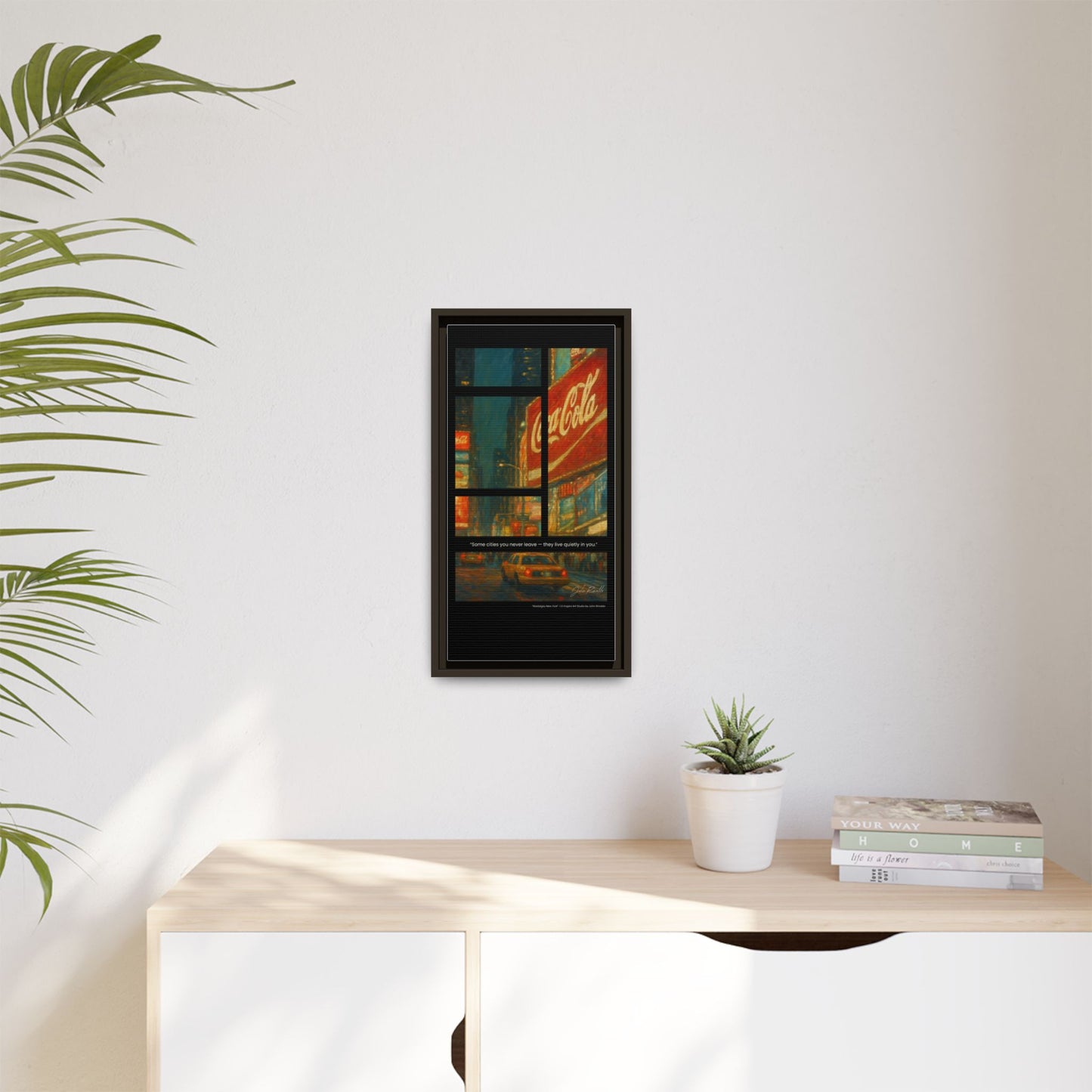 “Nostalgia, New York” – Reflections Collection Framed Matte Canvas Print | Inspiro Art Studio by John Rinaldo