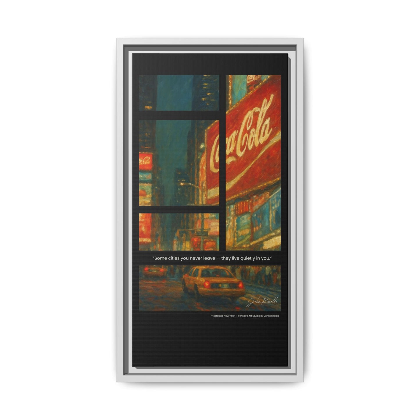 “Nostalgia, New York” – Reflections Collection Framed Matte Canvas Print | Inspiro Art Studio by John Rinaldo