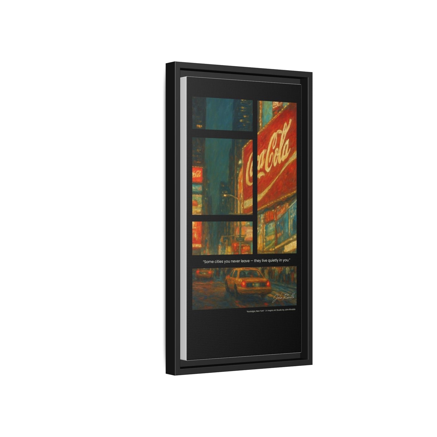 “Nostalgia, New York” – Reflections Collection Framed Matte Canvas Print | Inspiro Art Studio by John Rinaldo