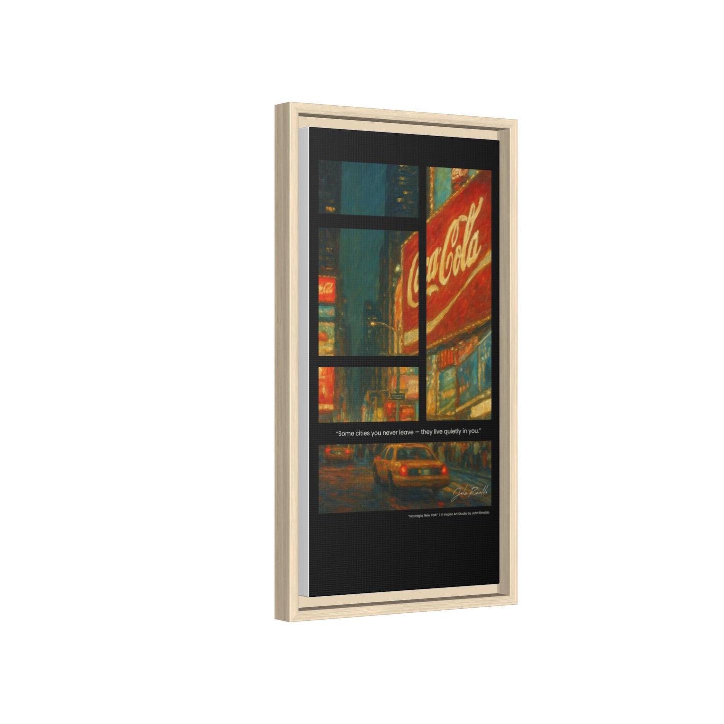 “Nostalgia, New York” – Reflections Collection Framed Matte Canvas Print | Inspiro Art Studio by John Rinaldo