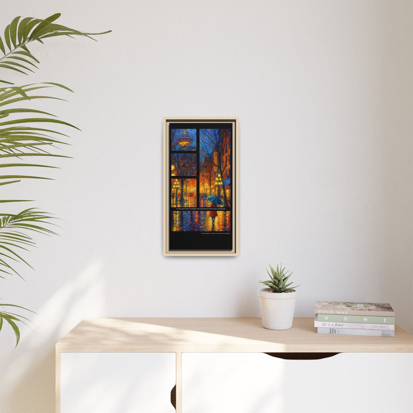 “Gastown Night” – Reflections Collection Framed Matte Canvas Print | Inspiro Art Studio by John Rinaldo