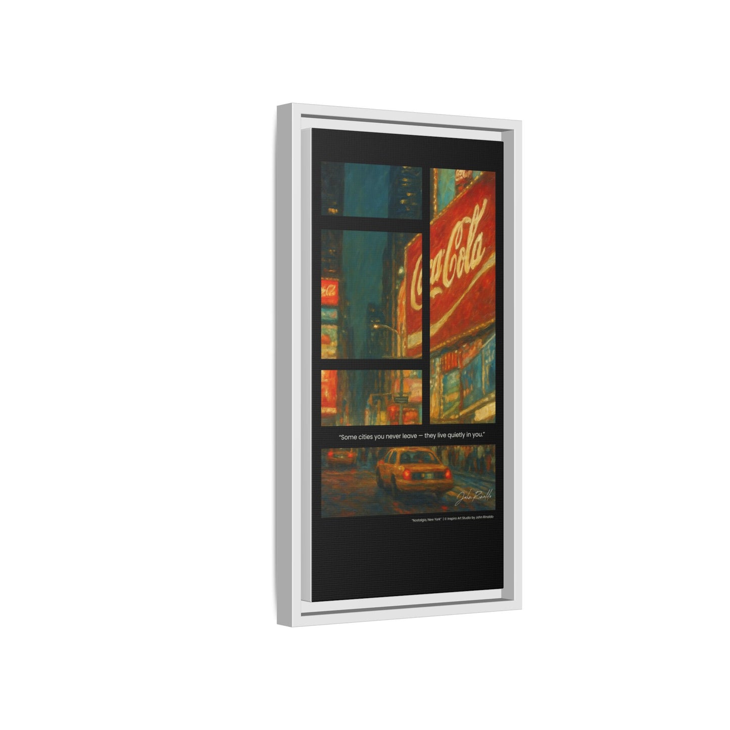 “Nostalgia, New York” – Reflections Collection Framed Matte Canvas Print | Inspiro Art Studio by John Rinaldo