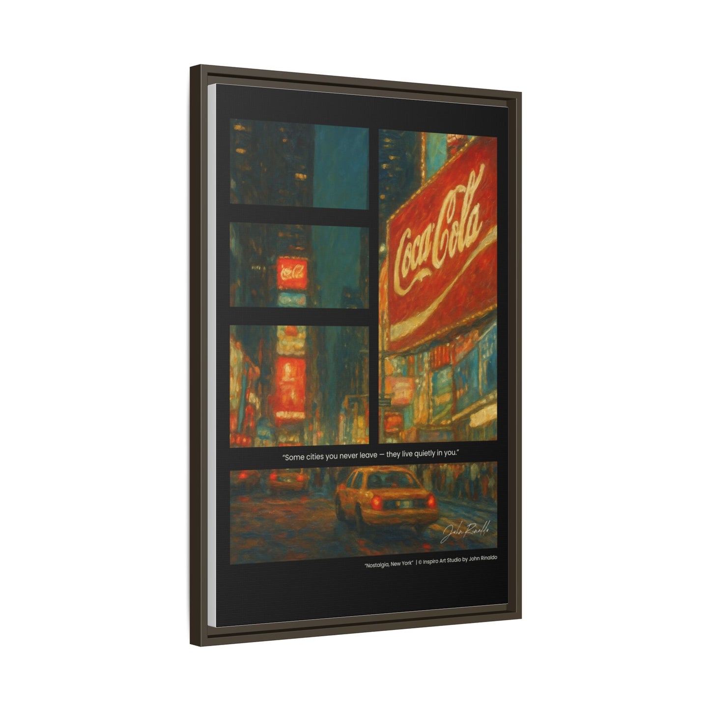 “Nostalgia, New York” – Reflections Collection Framed Matte Canvas Print | Inspiro Art Studio by John Rinaldo