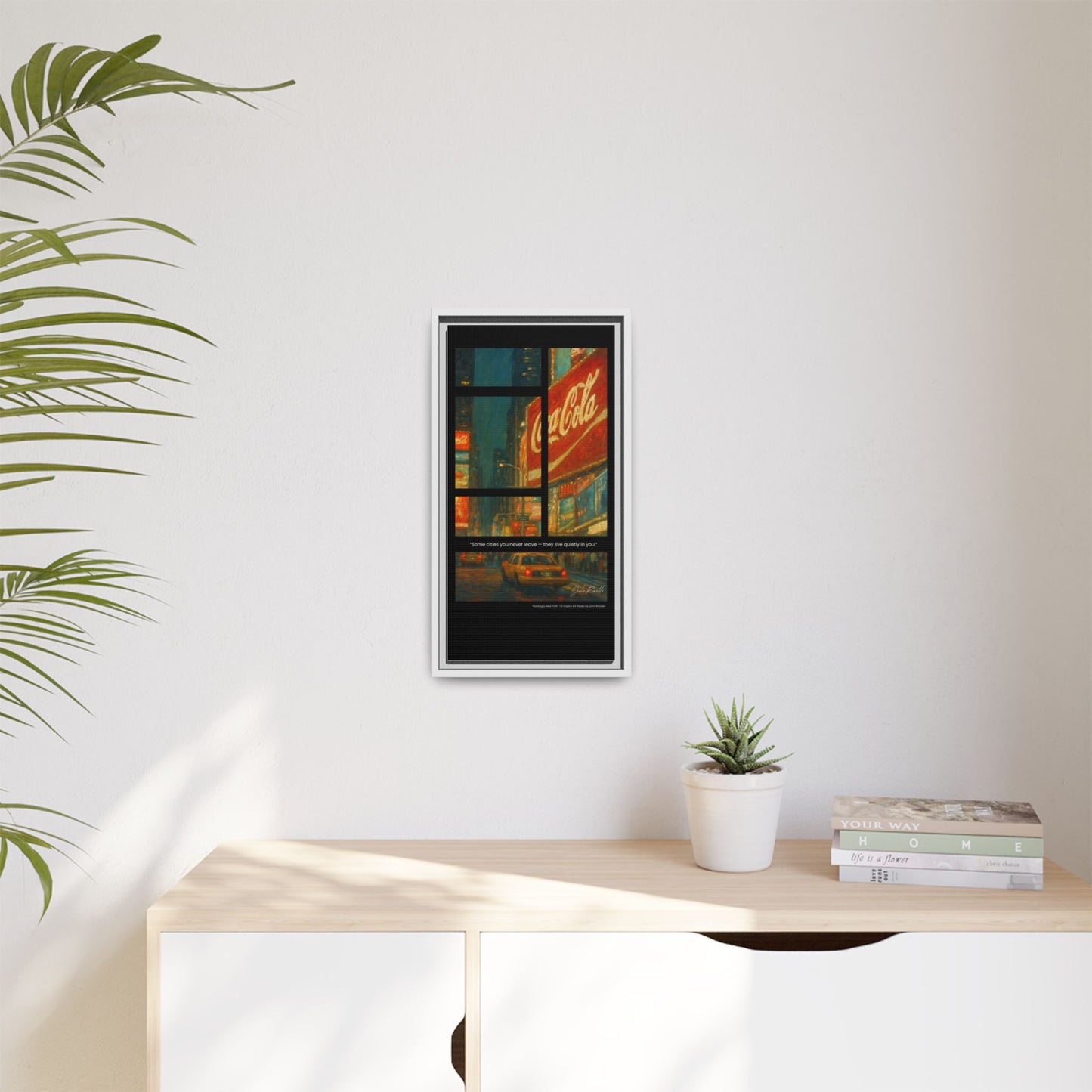 “Nostalgia, New York” – Reflections Collection Framed Matte Canvas Print | Inspiro Art Studio by John Rinaldo
