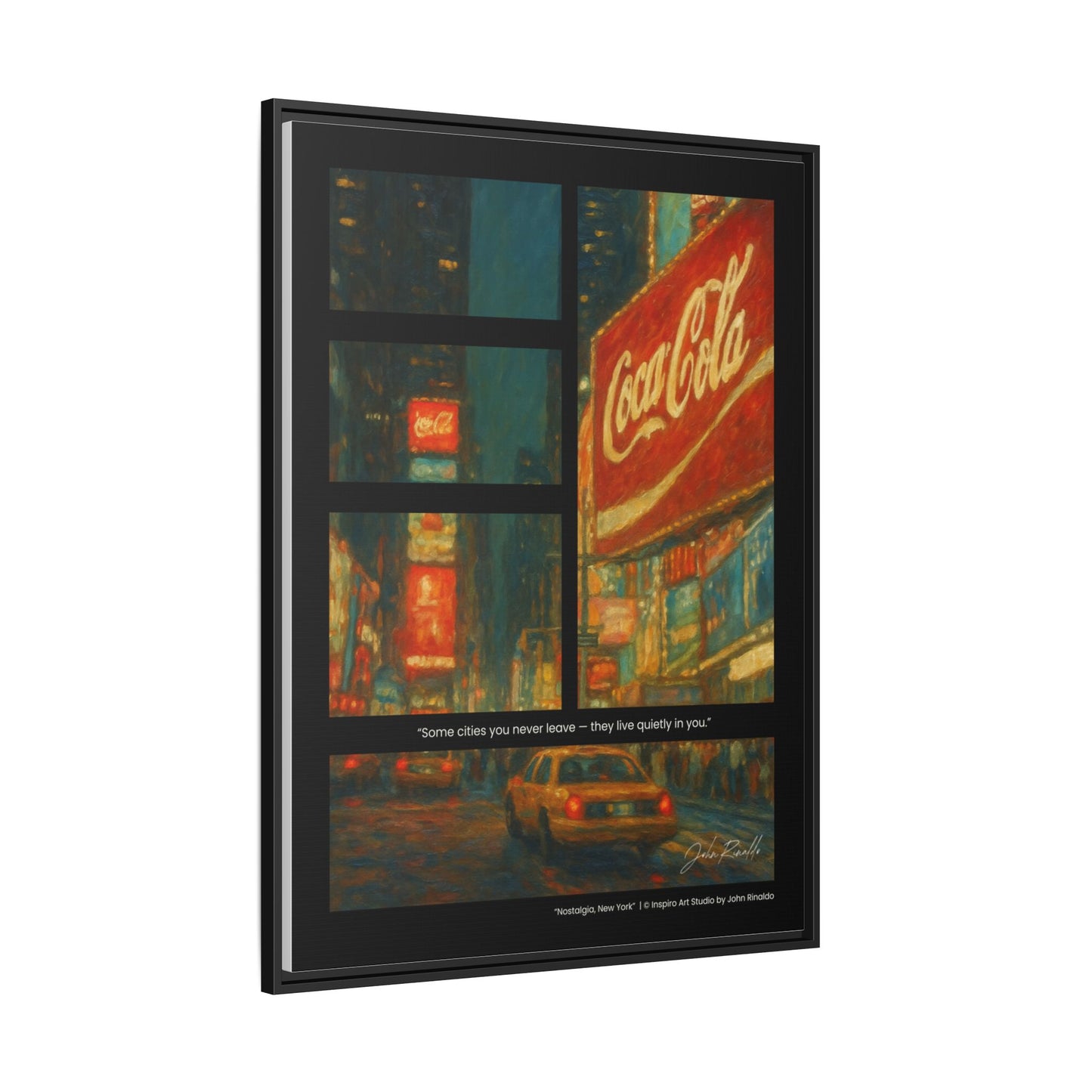 “Nostalgia, New York” – Reflections Collection Framed Matte Canvas Print | Inspiro Art Studio by John Rinaldo