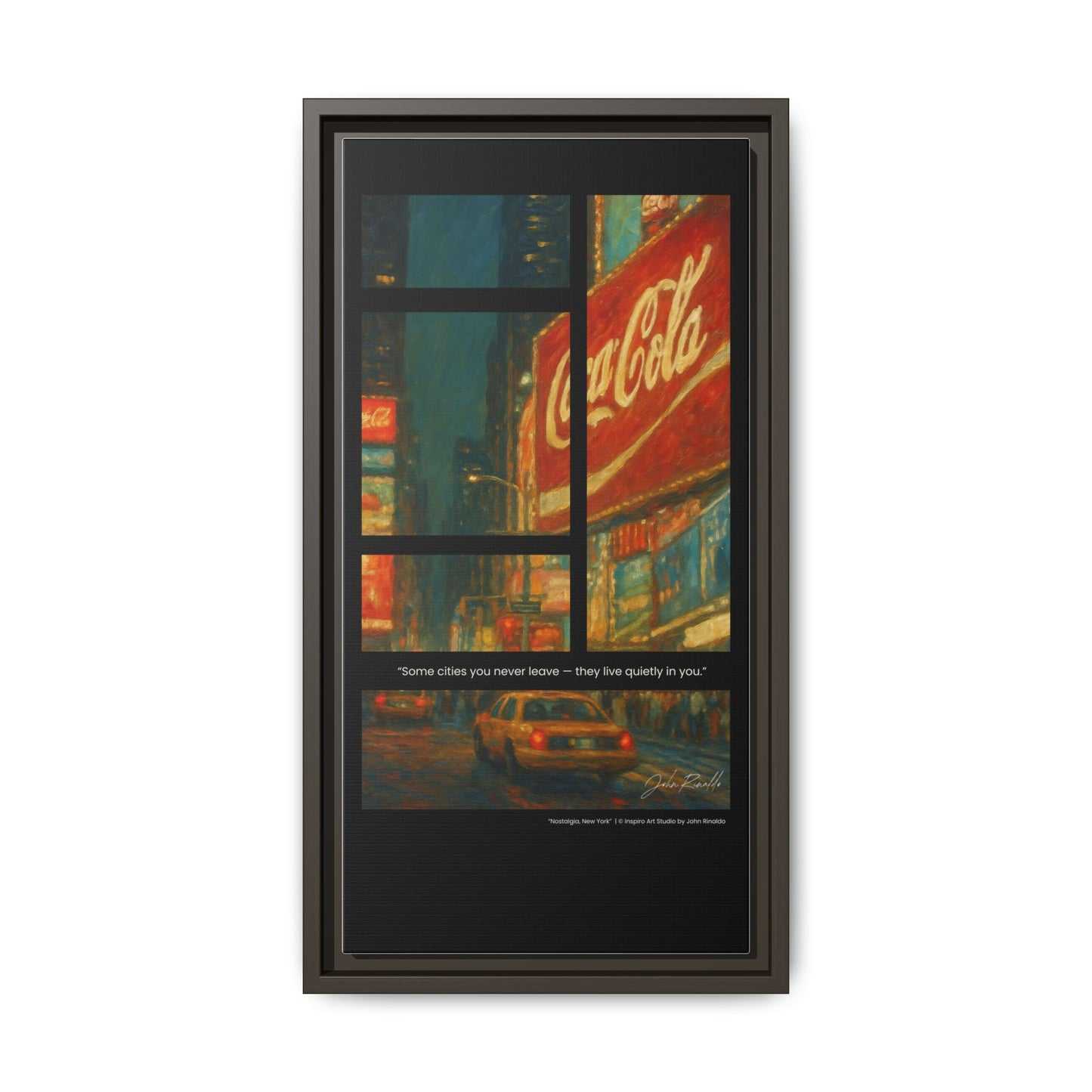 “Nostalgia, New York” – Reflections Collection Framed Matte Canvas Print | Inspiro Art Studio by John Rinaldo