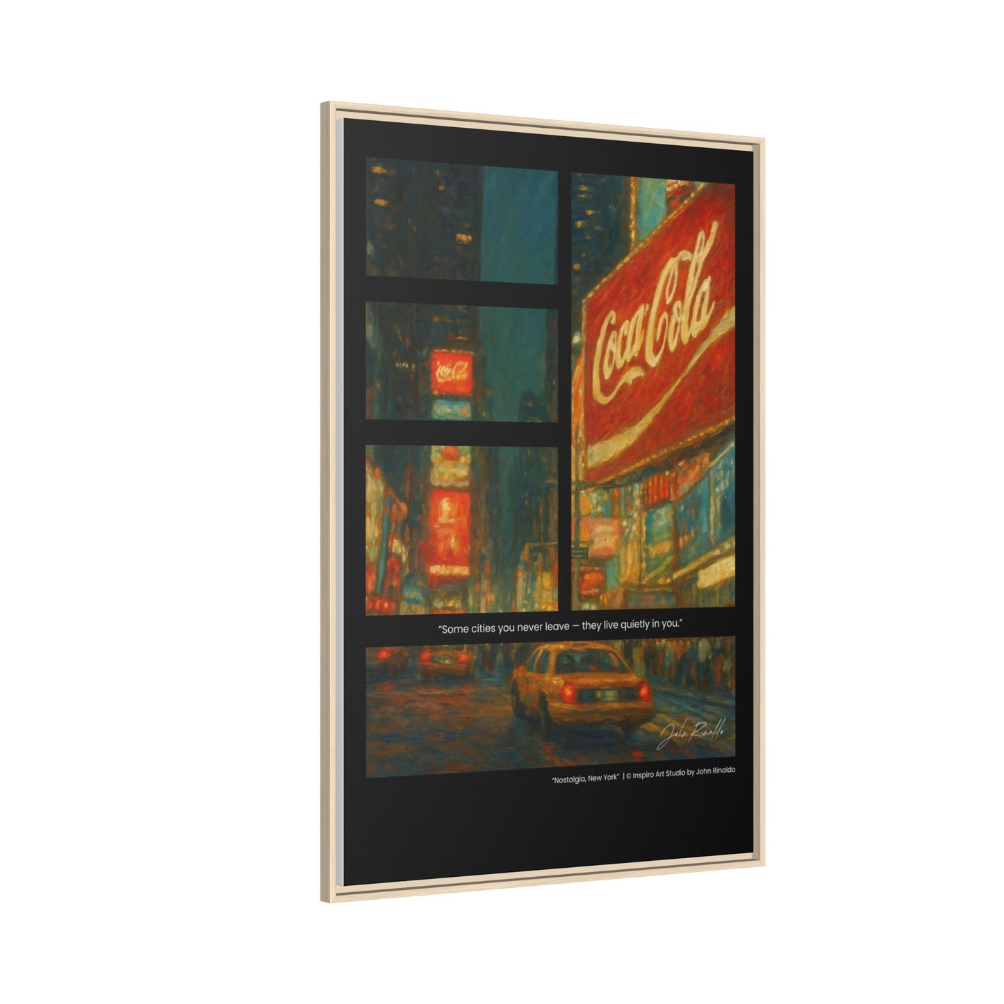 “Nostalgia, New York” – Reflections Collection Framed Matte Canvas Print | Inspiro Art Studio by John Rinaldo