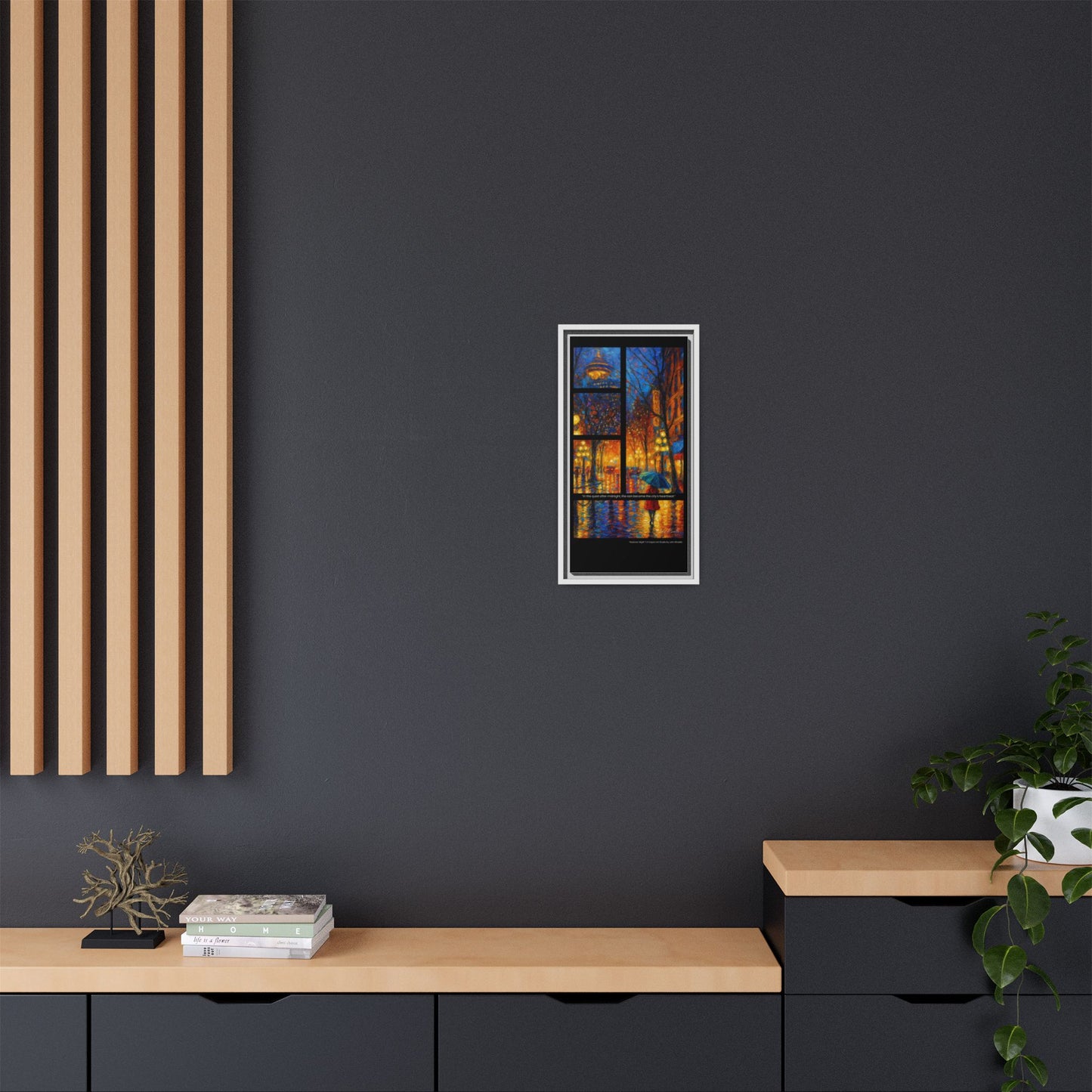 “Gastown Night” – Reflections Collection Framed Matte Canvas Print | Inspiro Art Studio by John Rinaldo