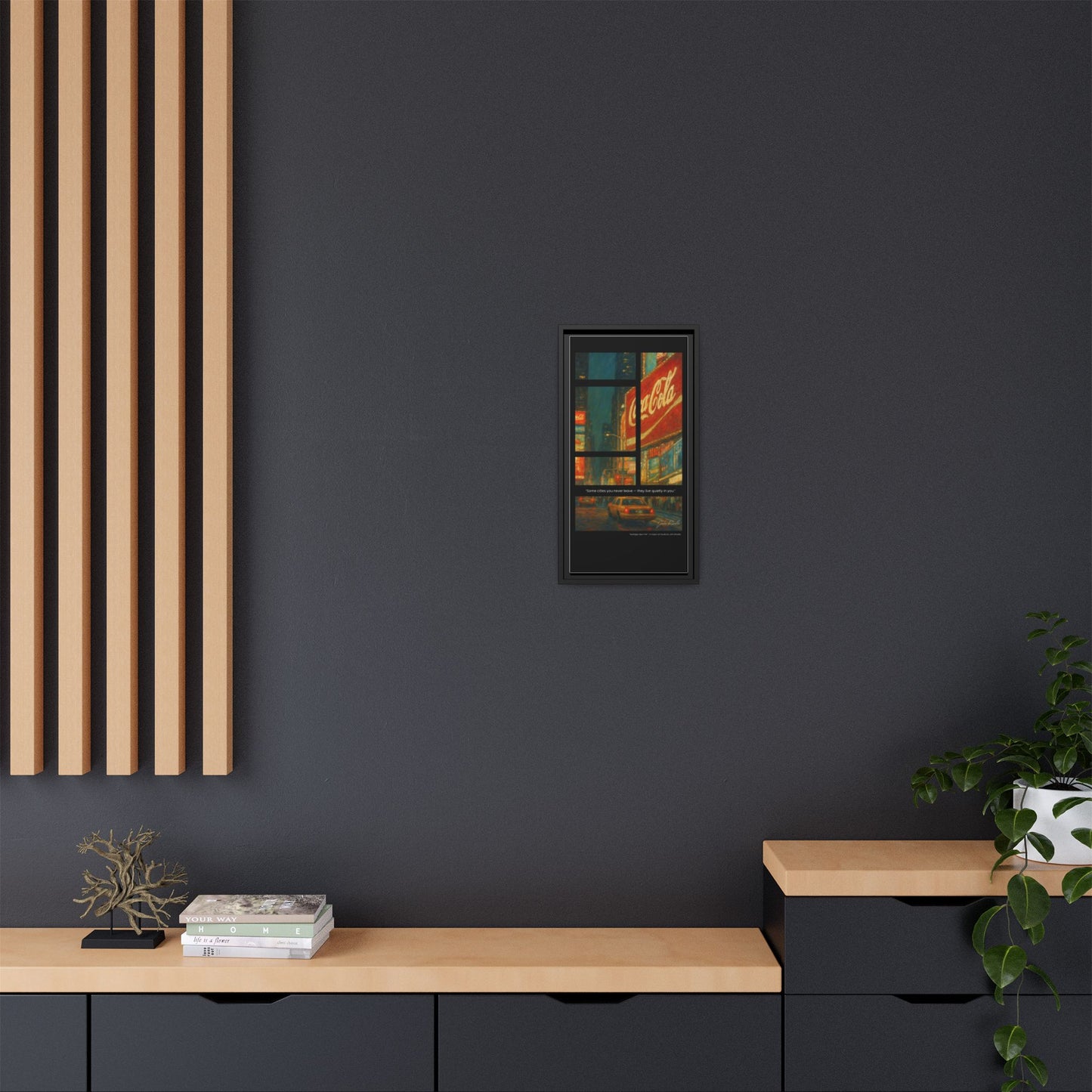 “Nostalgia, New York” – Reflections Collection Framed Matte Canvas Print | Inspiro Art Studio by John Rinaldo