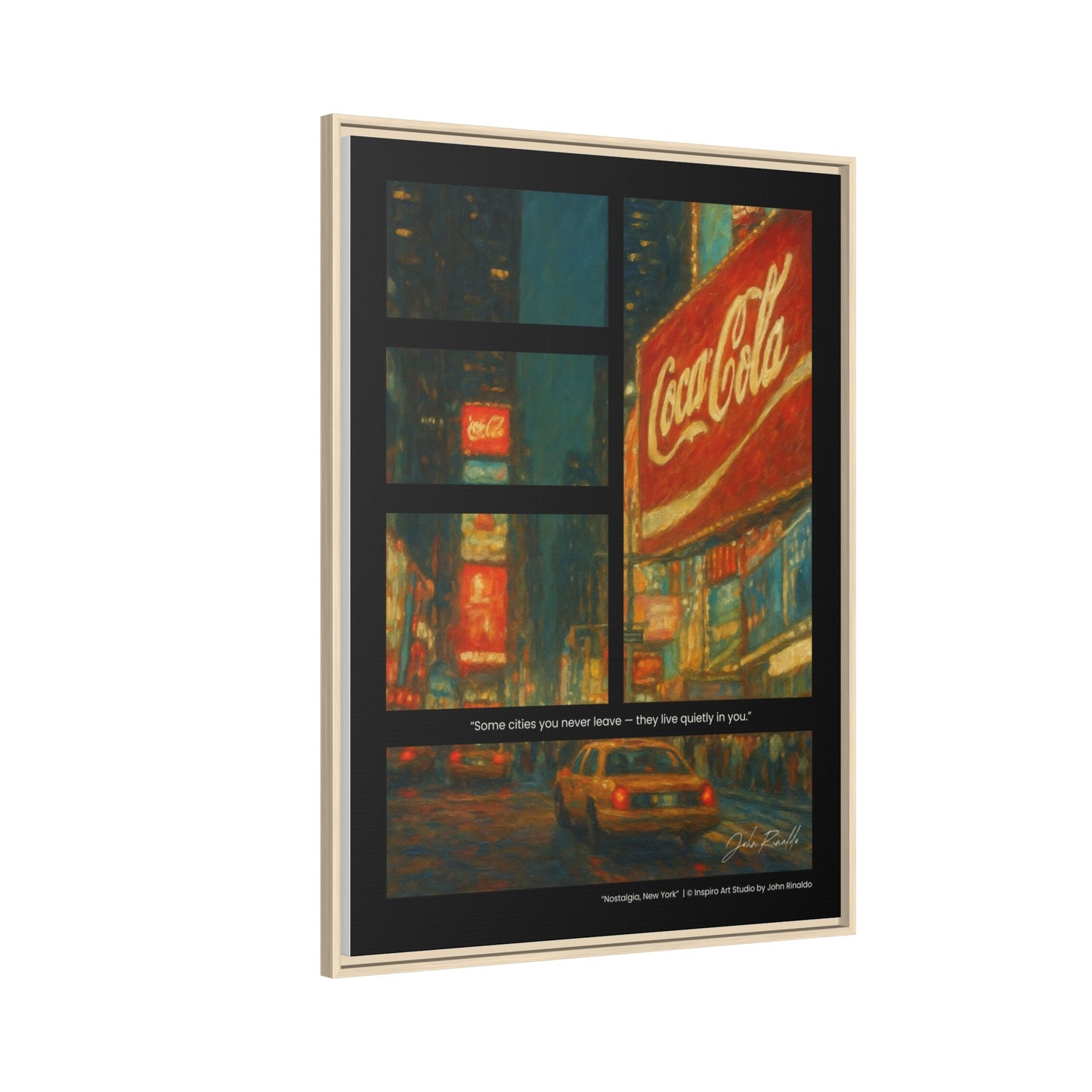 “Nostalgia, New York” – Reflections Collection Framed Matte Canvas Print | Inspiro Art Studio by John Rinaldo