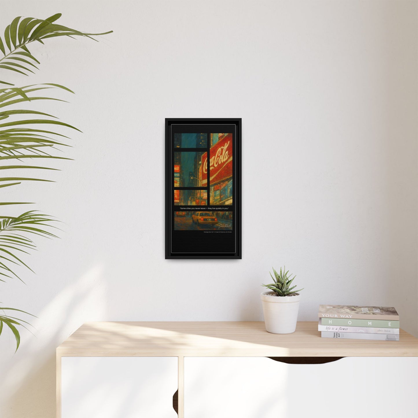 “Nostalgia, New York” – Reflections Collection Framed Matte Canvas Print | Inspiro Art Studio by John Rinaldo