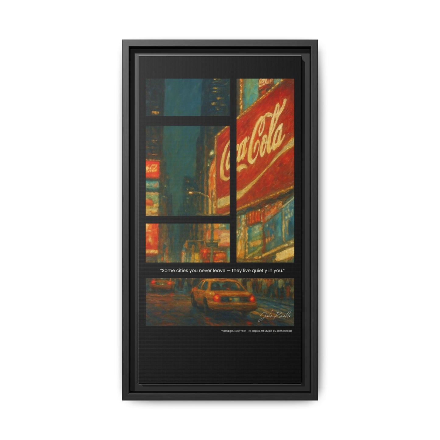 “Nostalgia, New York” – Reflections Collection Framed Matte Canvas Print | Inspiro Art Studio by John Rinaldo