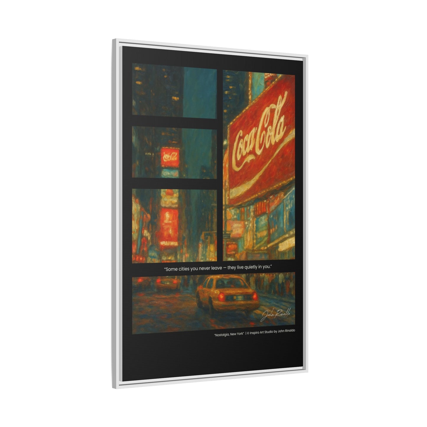 “Nostalgia, New York” – Reflections Collection Framed Matte Canvas Print | Inspiro Art Studio by John Rinaldo