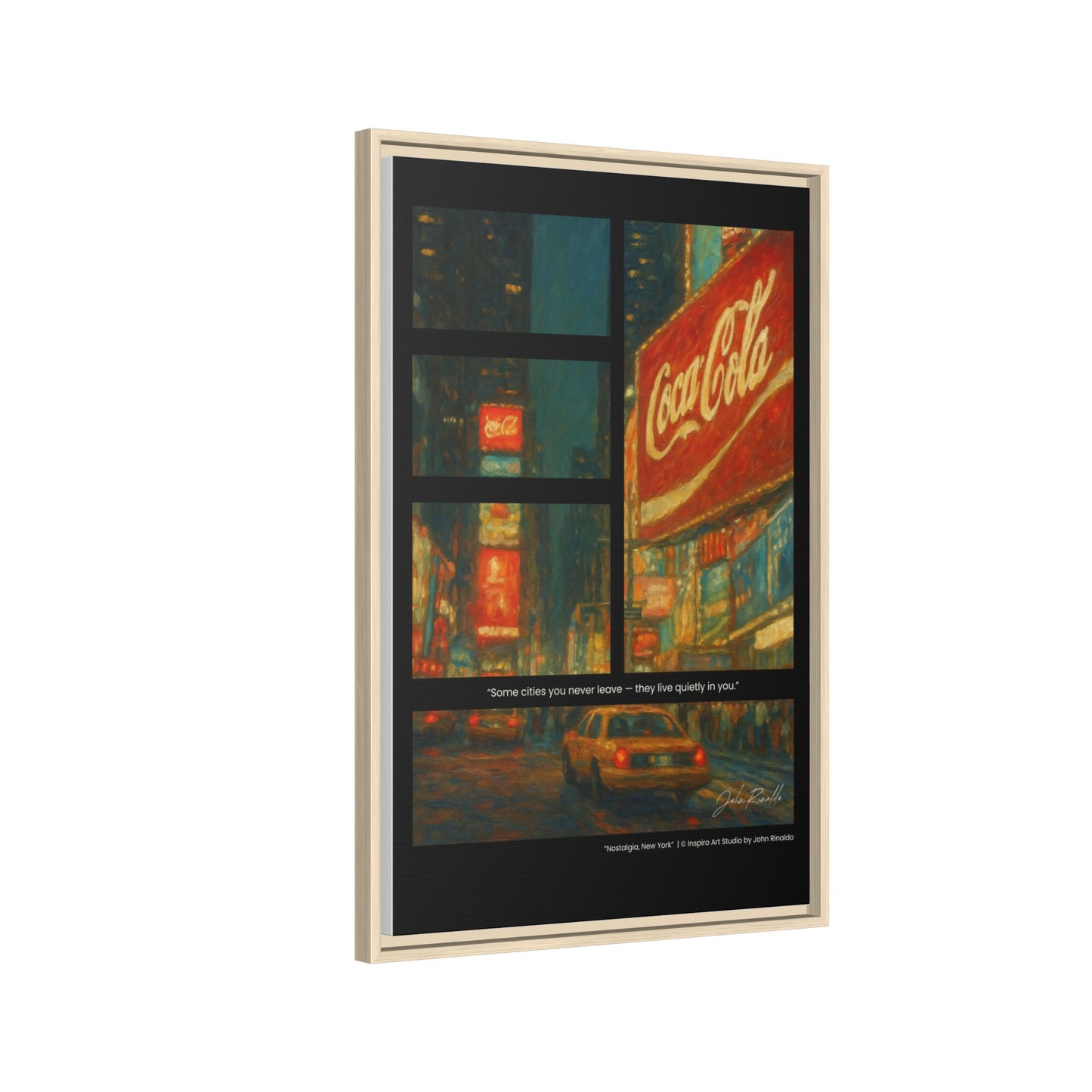 “Nostalgia, New York” – Reflections Collection Framed Matte Canvas Print | Inspiro Art Studio by John Rinaldo