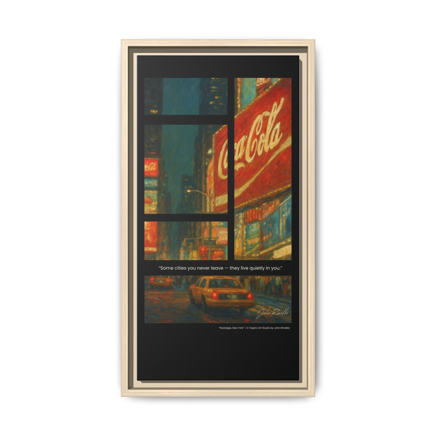 “Nostalgia, New York” – Reflections Collection Framed Matte Canvas Print | Inspiro Art Studio by John Rinaldo