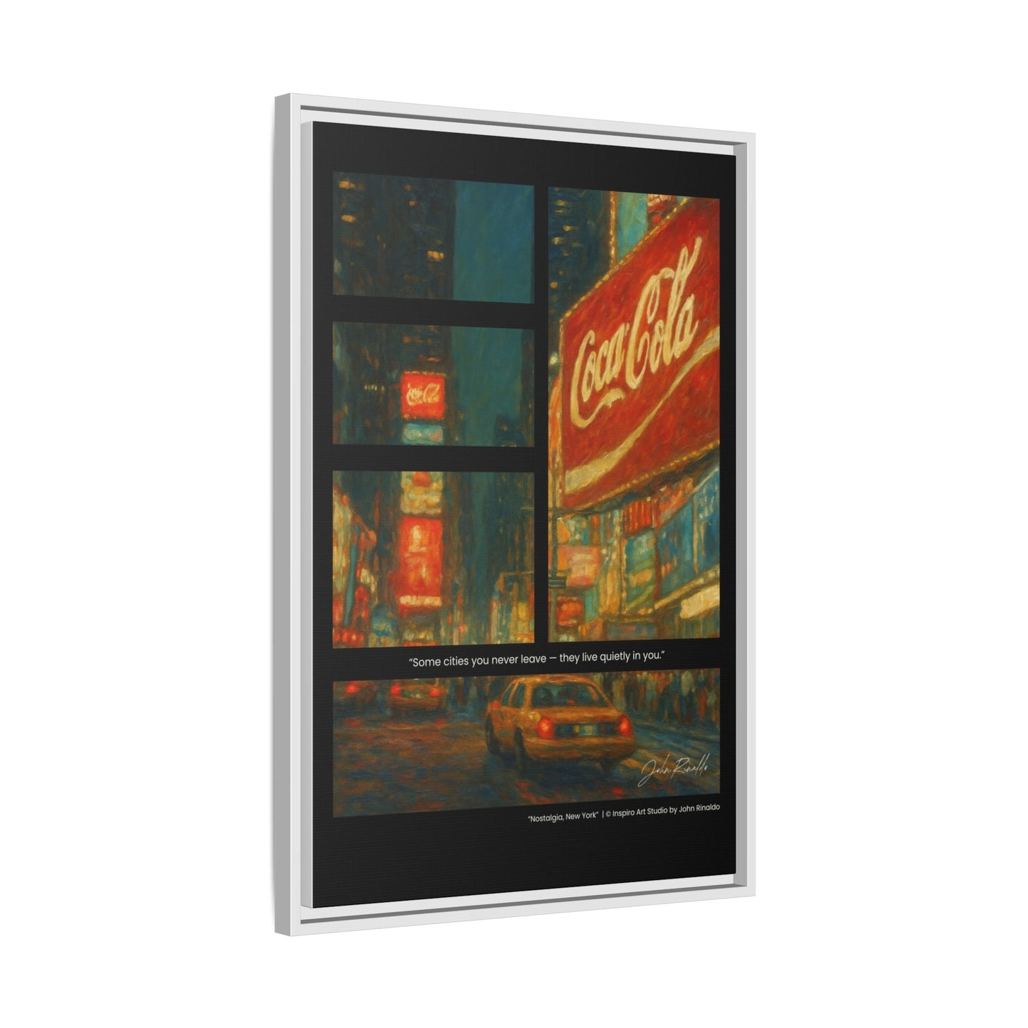 “Nostalgia, New York” – Reflections Collection Framed Matte Canvas Print | Inspiro Art Studio by John Rinaldo