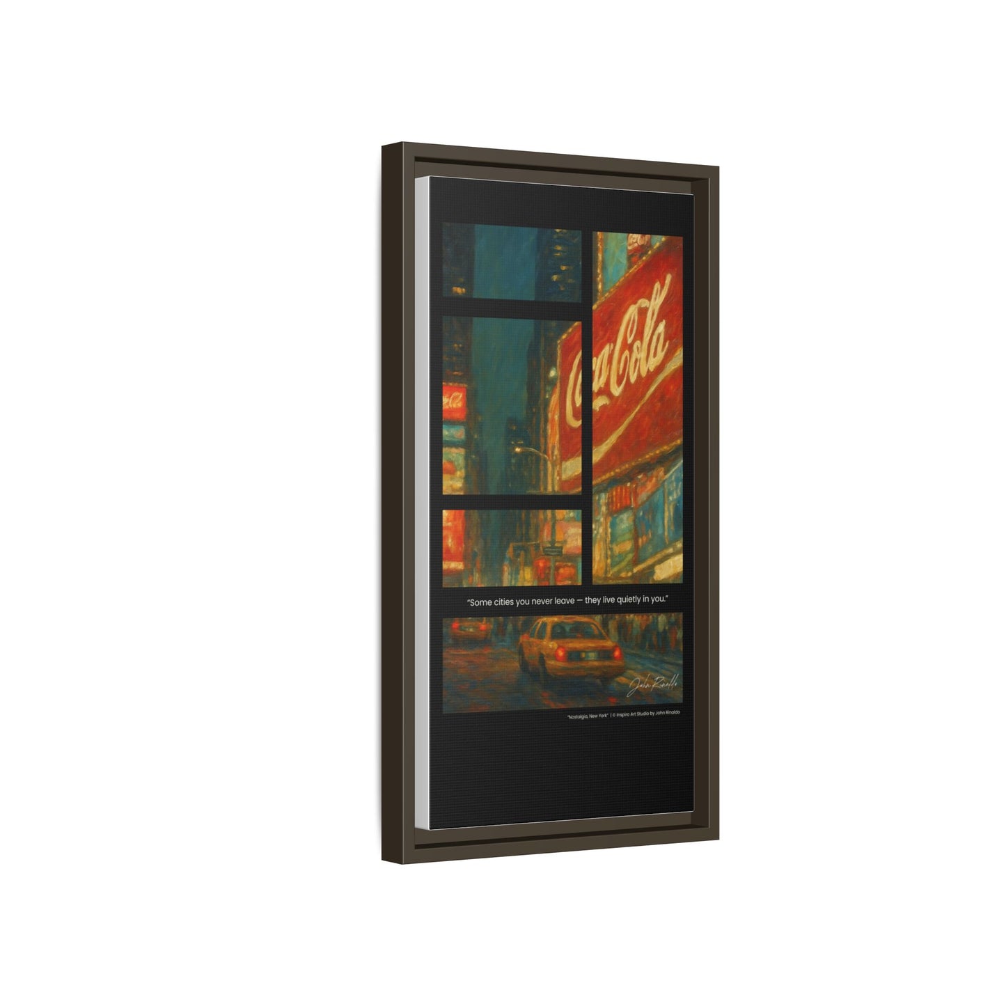 “Nostalgia, New York” – Reflections Collection Framed Matte Canvas Print | Inspiro Art Studio by John Rinaldo