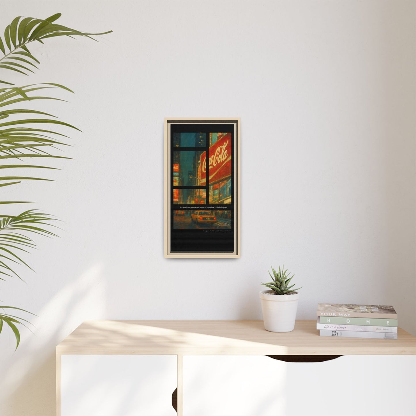 “Nostalgia, New York” – Reflections Collection Framed Matte Canvas Print | Inspiro Art Studio by John Rinaldo