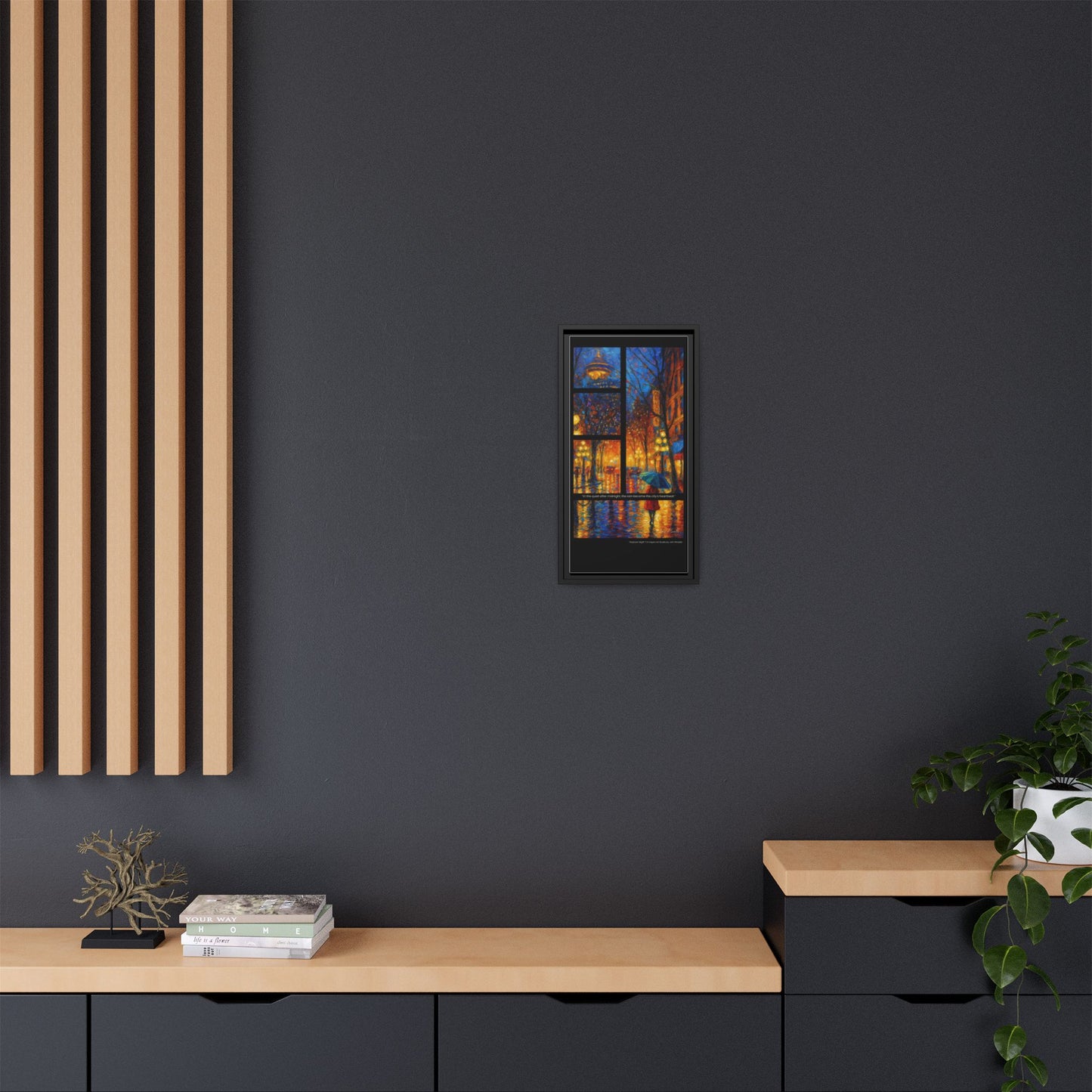 “Gastown Night” – Reflections Collection Framed Matte Canvas Print | Inspiro Art Studio by John Rinaldo