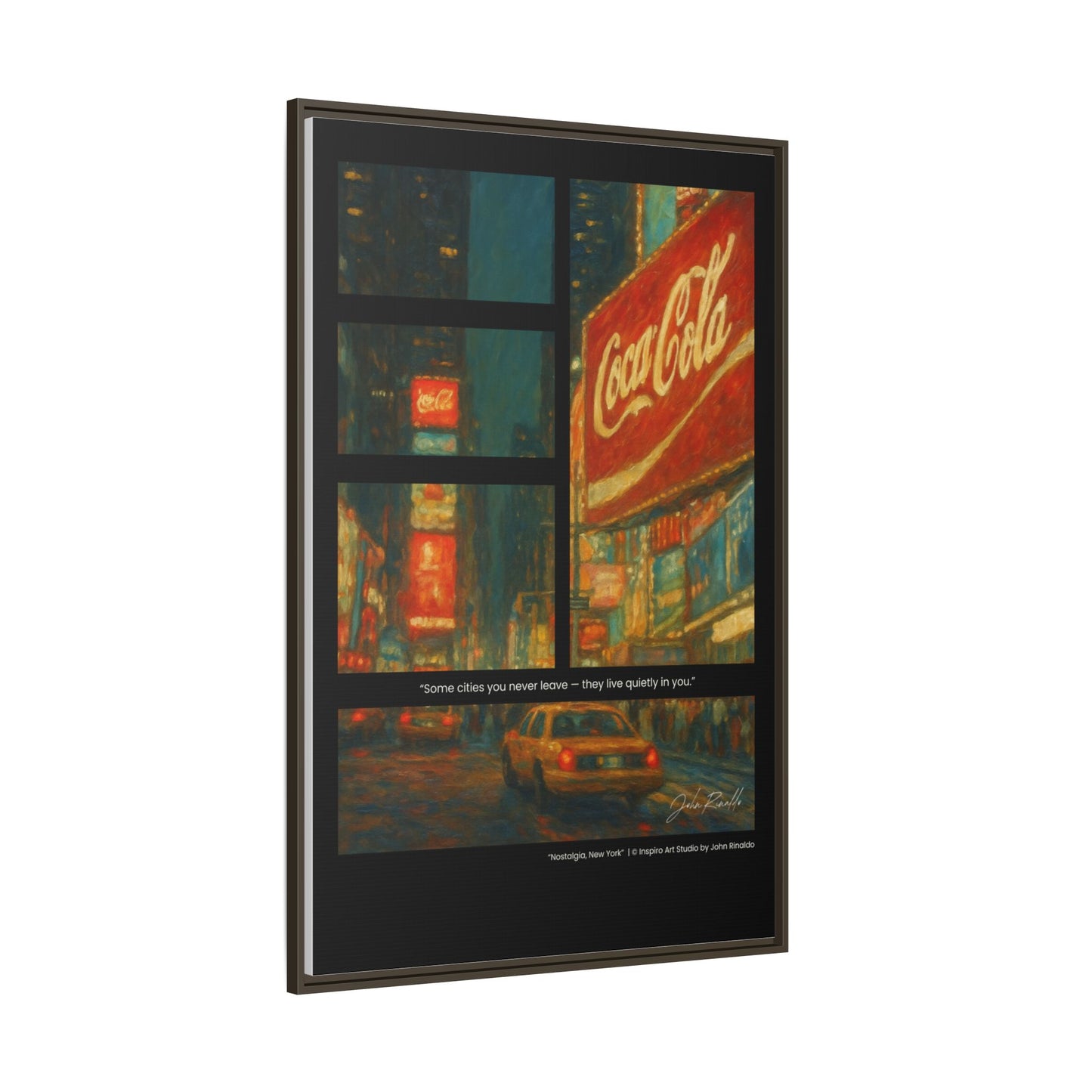 “Nostalgia, New York” – Reflections Collection Framed Matte Canvas Print | Inspiro Art Studio by John Rinaldo