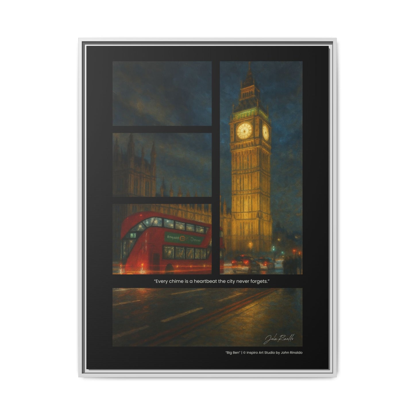 “Big Ben” – Reflections Collection Framed Matte Canvas Print | Inspiro Art Studio by John Rinaldo