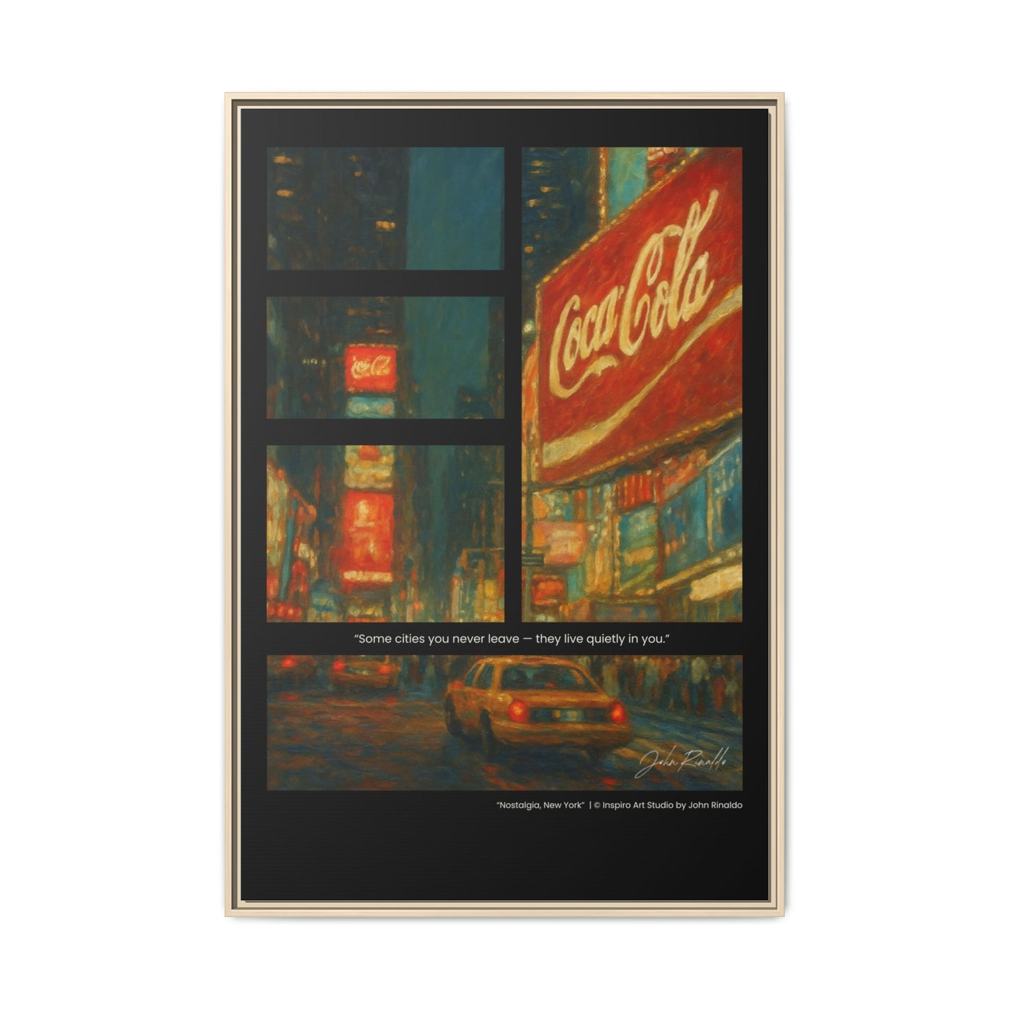 “Nostalgia, New York” – Reflections Collection Framed Matte Canvas Print | Inspiro Art Studio by John Rinaldo
