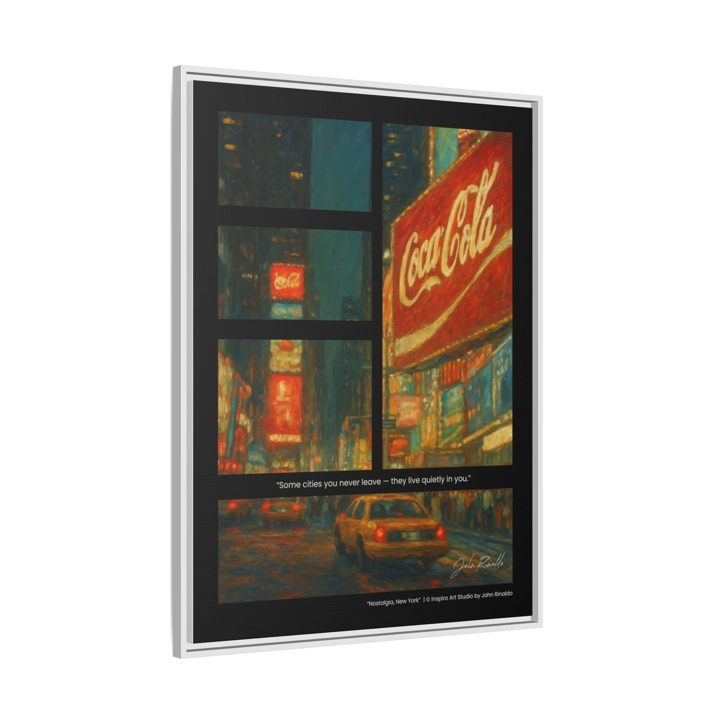 “Nostalgia, New York” – Reflections Collection Framed Matte Canvas Print | Inspiro Art Studio by John Rinaldo