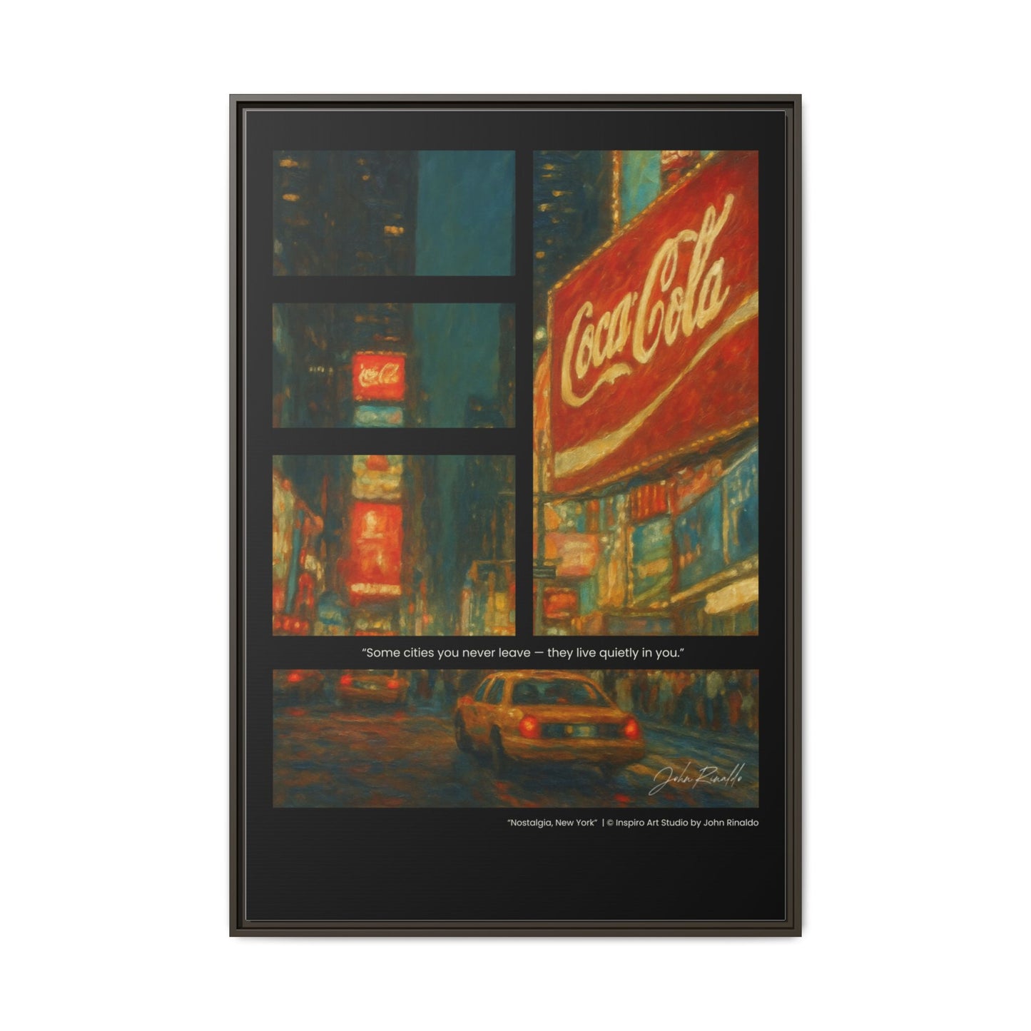 “Nostalgia, New York” – Reflections Collection Framed Matte Canvas Print | Inspiro Art Studio by John Rinaldo
