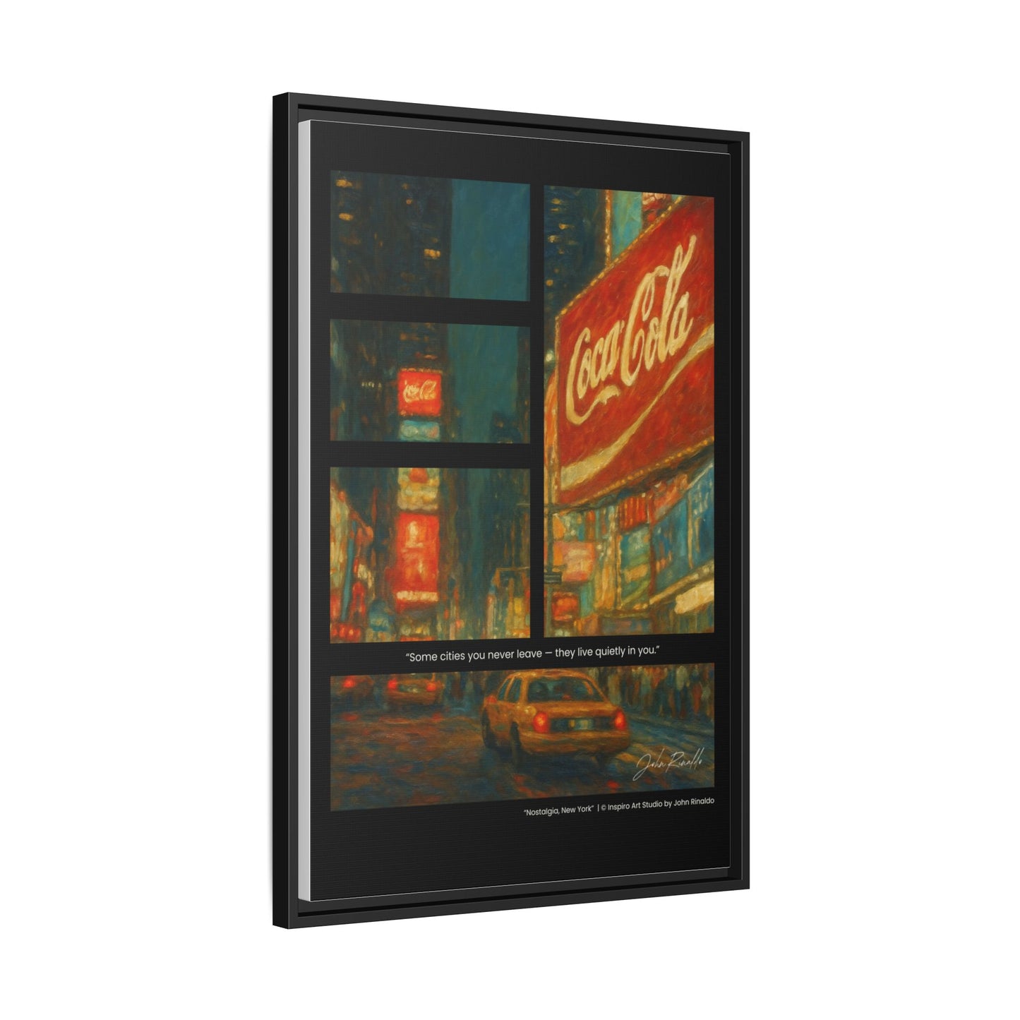 “Nostalgia, New York” – Reflections Collection Framed Matte Canvas Print | Inspiro Art Studio by John Rinaldo