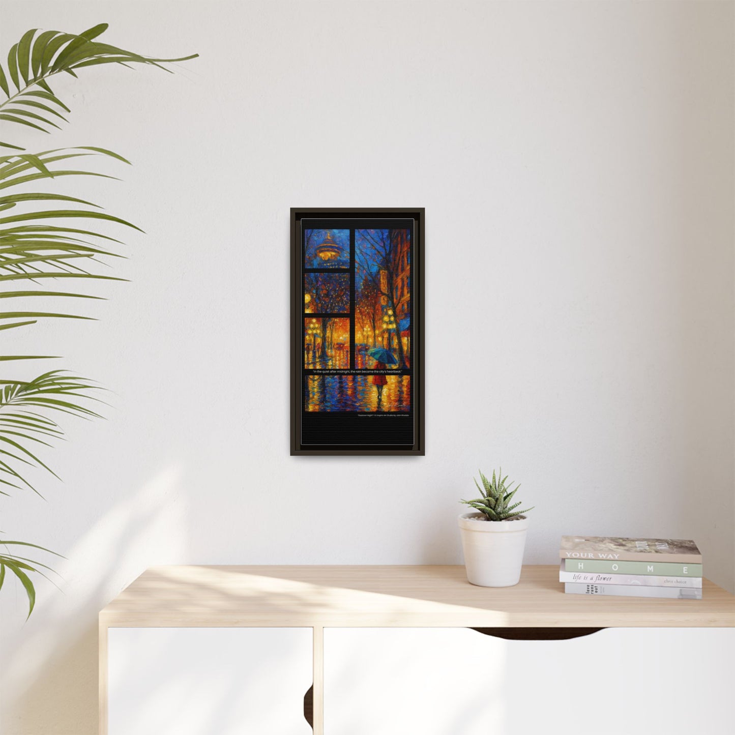 “Gastown Night” – Reflections Collection Framed Matte Canvas Print | Inspiro Art Studio by John Rinaldo