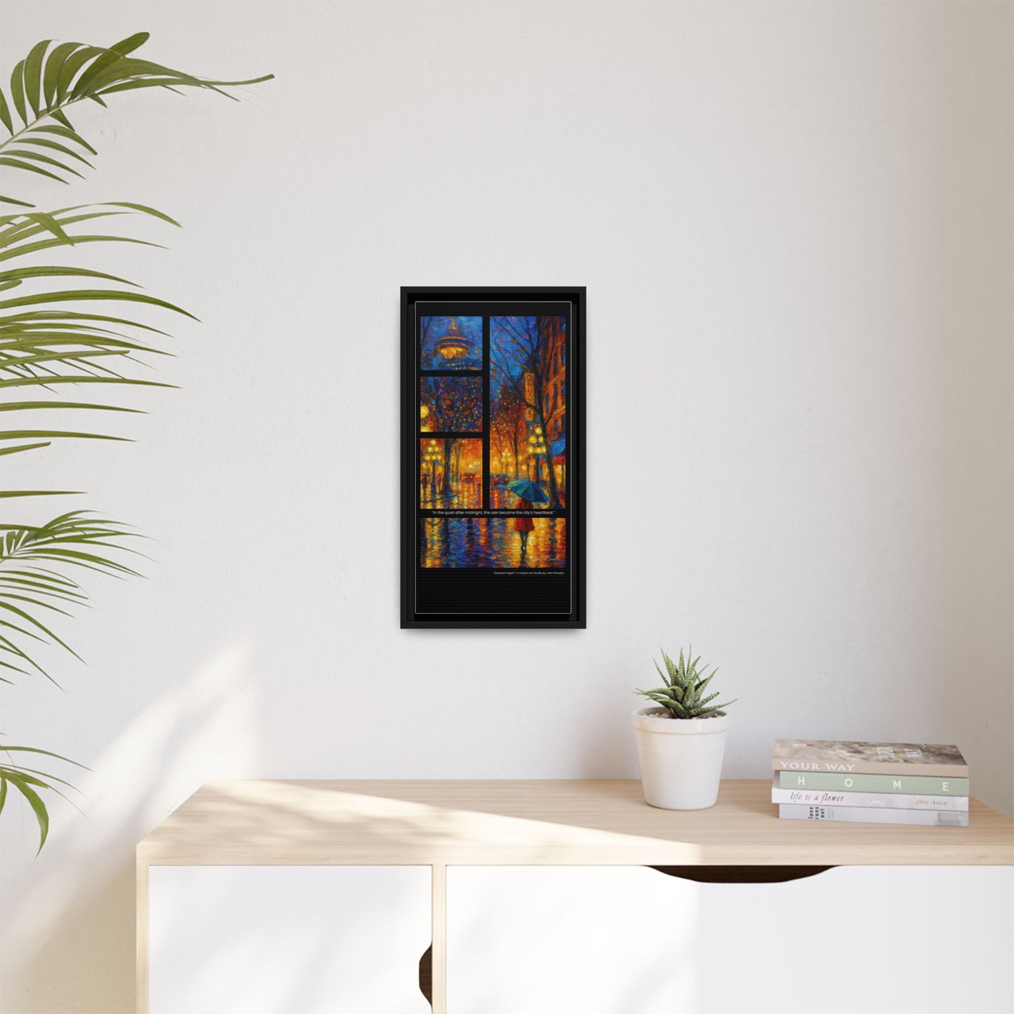 “Gastown Night” – Reflections Collection Framed Matte Canvas Print | Inspiro Art Studio by John Rinaldo