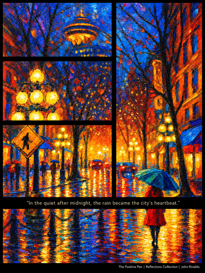 Gastown Night — The Positive Pen Reflections Collection by John Rinaldo, 3:4 artwork