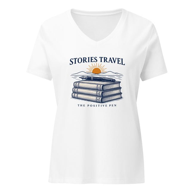 Stories Travel — Women's Relaxed V-Neck T-Shirt | The Positive Pen